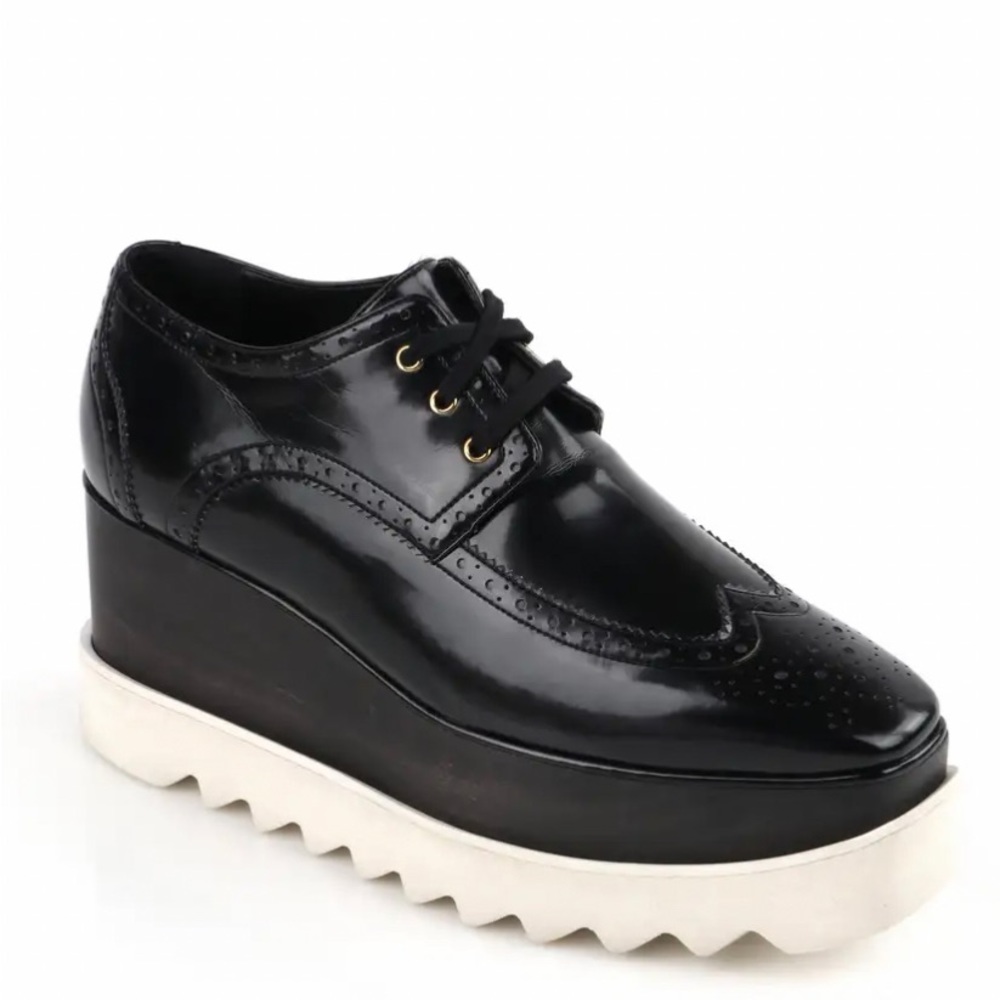 ❌SOLD❌NIB- STELLA McCARTNEY  faux leather Elyse Dane platform  brogue shoes 40 - Picture 4 of 15
